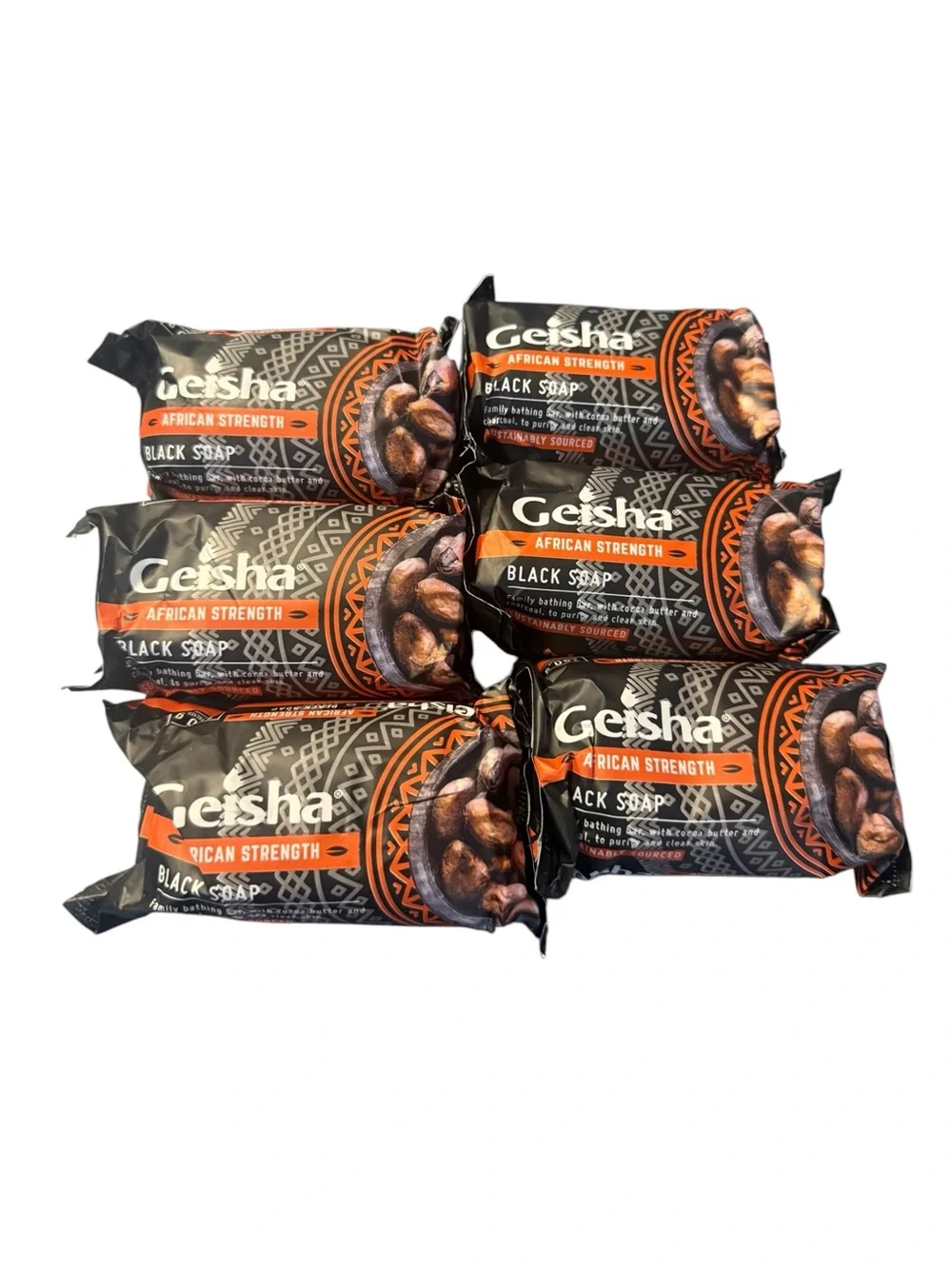 Geisha African Strength Black Soap - Pack of 6